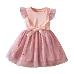 Walmart ameIAEA Toddler Girl Tulle Dress Ruffle Sleeveless Bowknot A-Line Dresses Kids Princess Dresses 1-6Y offer