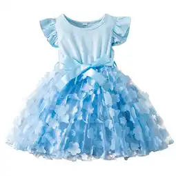 Walmart ameIAEA Toddler Girl Tulle Dress Ruffle Sleeveless Bowknot A-Line Dresses Kids Princess Dresses 1-6Y offer