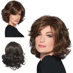 Walmart KIHOUT Deals Fashion Women Synthetic Short Brown Hair Wig Natural Wavy Curly Wigs offer