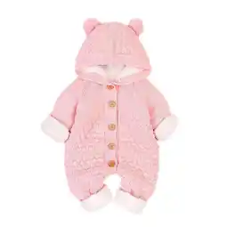 Walmart FRSASU Clearance Girls Boys Winter Warm Coat Knit Outwear Hooded Jumpsuit Pink 18-24 Months offer