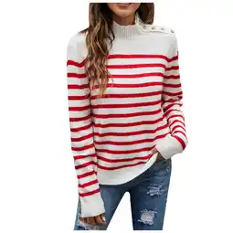 Walmart Otvok Womens Turtleneck Sweater Recreational Long Sleeve Buttons Pullover offer