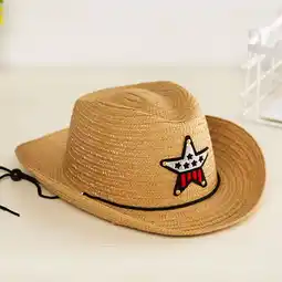 Walmart Dyfzdhu Summer Sun Straw 6 Colours Beach Girls Boys Kids Child Western Cowboy Hat 2 To 6Y offer