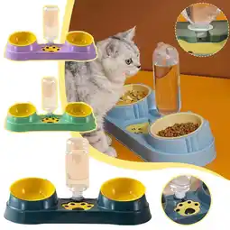 Walmart HPDL Pet Water Feeder 2in1 Double Bowl Dog Bowl Cat Bowl Automatic Water Pet Bowls offer