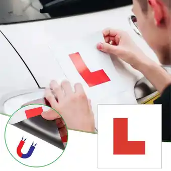 Walmart Ikohbadg Magnetic Learner L Plates Motorcycle Car Sticker Magnetic L Plates Learner Driver Plates offer