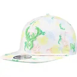 Walmart Men's New Era White Milwaukee Bucks Palm Trees and Waves Golfer Adjustable Hat offer