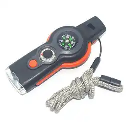 Walmart YUEYAN 7 in 1 Whistle W CompassThermometer Outdoors Emergency Gear String offer