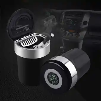 Walmart Car Accessories Car Compass Ashtray Stainless Steel with LED Light Ashtray offer