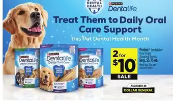 Dollar General Purina DentaLife Dog Treats offer