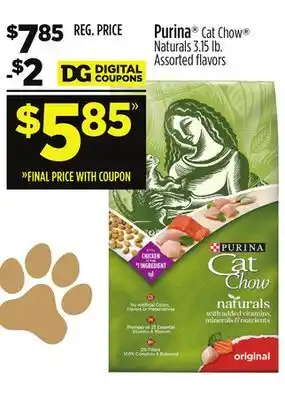 Dollar General Purina Cat Chow Naturals offer