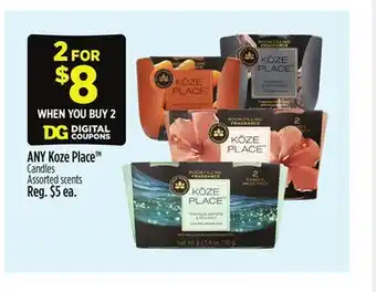 Dollar General ANY Koze Place TM Candles offer