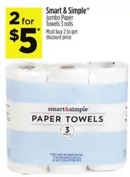 Dollar General Smart & Simple Jumbo Paper Towels offer