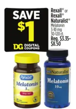 Dollar General Rexall or Rexall Naturalist Melatonin offer