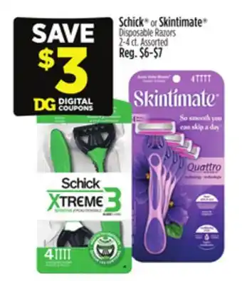 Dollar General Schick or Skintimate offer