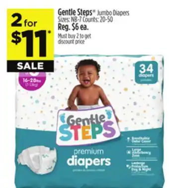 Dollar General Gentle Steps Jumbo Diapers offer