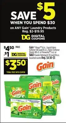 Dollar General on ANY Gain Laundry Products offer