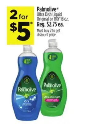 Dollar General Palmolive Ultra Dish Liquid Original or OXY offer