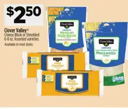 Dollar General Clover Valley Cheese Block or Shredded offer