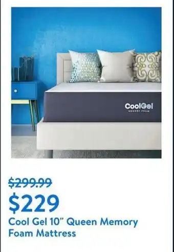 Walmart Cool Gel 10" Queen Memory Foam Mattress offer