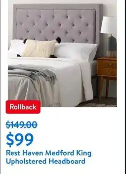 Walmart Rest Haven Medford King Upholstered Headboard offer