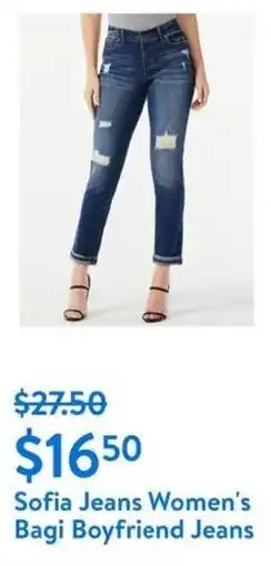 Walmart Sofia Jeans Women's Bagi Boyfriend Jeans offer