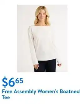 Walmart Free Assembly Women's Boatnec offer