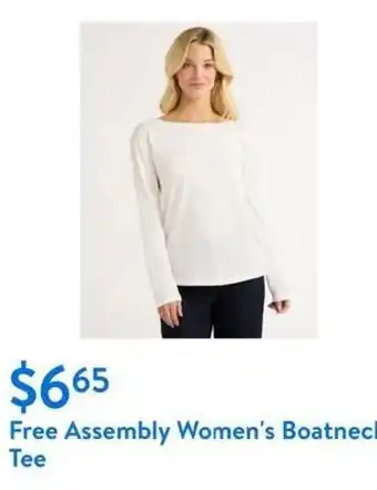 Walmart Free Assembly Women's Boatnec offer