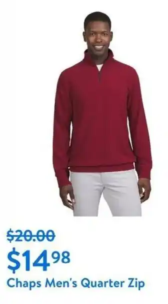 Walmart Chaps Men's Quarter Zip offer