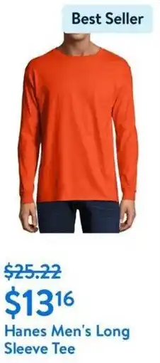 Walmart Hanes Men's Long Sleeve Tee offer