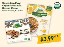 Sprouts Farmers Market Cascadian Farm Organic Granola Bars or Cereal offer