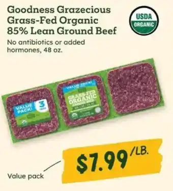 Sprouts Farmers Market Goodness Grazecious Grass-Fed Organic 85% Lean Ground Beef offer