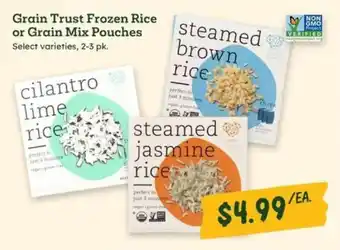 Sprouts Farmers Market Grain Trust Frozen Rice or Grain Mix Pouches offer