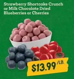 Sprouts Farmers Market Strawberry Shortcake Crunch or Milk Chocolate Dried Blueberries or Cherries offer