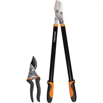 Walmart Fiskars Lopper and Pruner 2 Piece Pruning Set, Black and Orange, 2 Piece Set offer