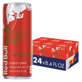 Walmart Red Bull Red Edition Watermelon Energy Drink, 8.4 fl oz, 6 Packs of 4 Cans offer