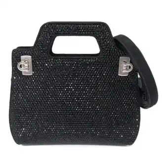 Walmart Pre-Owned Salvatore Ferragamo Shoulder Bag Black Calfskin (cowhide) crystal offer