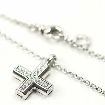 Walmart Pre-Owned Bvlgari Bulgari Greek Cross Necklace K18WG Diamond 750WG White Gold 40.5cm Finished (Good) offer