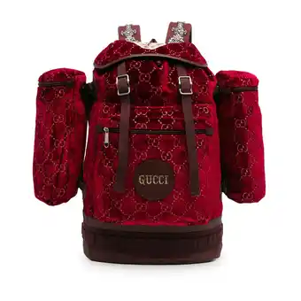 Walmart Pre-Owned Authenticated Gucci Large GG Heart Alpina Backpack Velvet Fabric Red Unisex (Fair) offer