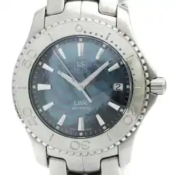 Walmart Pre-Owned Polished TAG HEUER Link Blue MOP Steel Quartz Mens Watch WJ1119 BF578321 (Good) offer