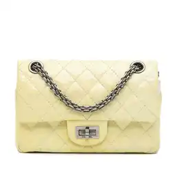 Walmart Pre-Owned Authenticated Chanel Mini Reissue Patent Flap Leather Yellow Crossbody Bag Unisex (Good) offer