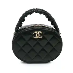 Walmart Pre-Owned Authenticated Chanel Handbag Lambskin Leather Black Women offer