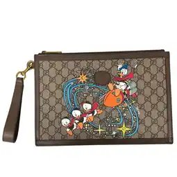 Walmart Pre-Owned GUCCI 647925 Disney Donald GG Supreme Clutch Bag Brown Unisex (Good) offer