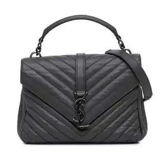 Walmart Pre-Owned Authenticated Saint Laurent Satchel Sheepskin Leather Dark Gray Women (Good) offer