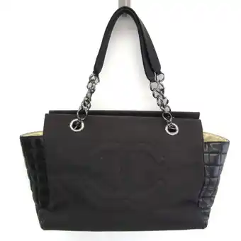 Walmart Pre-Owned Chanel Chocolate Bar Chain Women's Leather,Canvas Tote Bag Black (Good) offer