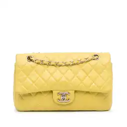 Walmart Pre-Owned Authenticated Chanel Shoulder Bag Calf Yellow Women (Good) offer