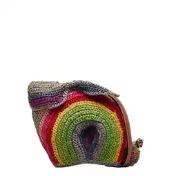 Walmart Pre-Owned LOEWE Animal Line Paula's Bunny Rainbow Mini Shoulder Bag Multicolor Raffia... (Good) offer