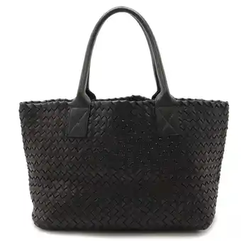 Walmart Pre-Owned BOTTEGA VENETA Intrecciato Cabas PM Tote Bag Shoulder Leather Black Limited... (Good) offer