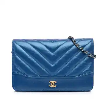 Walmart Pre-Owned Authenticated Chanel Crossbody Bag Calf Blue Women offer