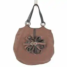 Walmart Pre-Owned Anya Hindmarch Women's Leather,Canvas Tote Bag Brown,Dark Brown,Pink Red (Good) offer