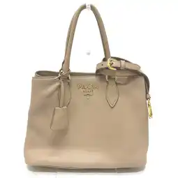 Walmart Pre-Owned PRADA 1BA058 logo 2WAY Shoulder Bag Hand Bag Beige (Fair) offer