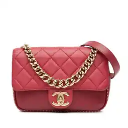 Walmart Pre-Owned Authenticated Chanel Satchel Caviar Leather Red Women (Good) offer